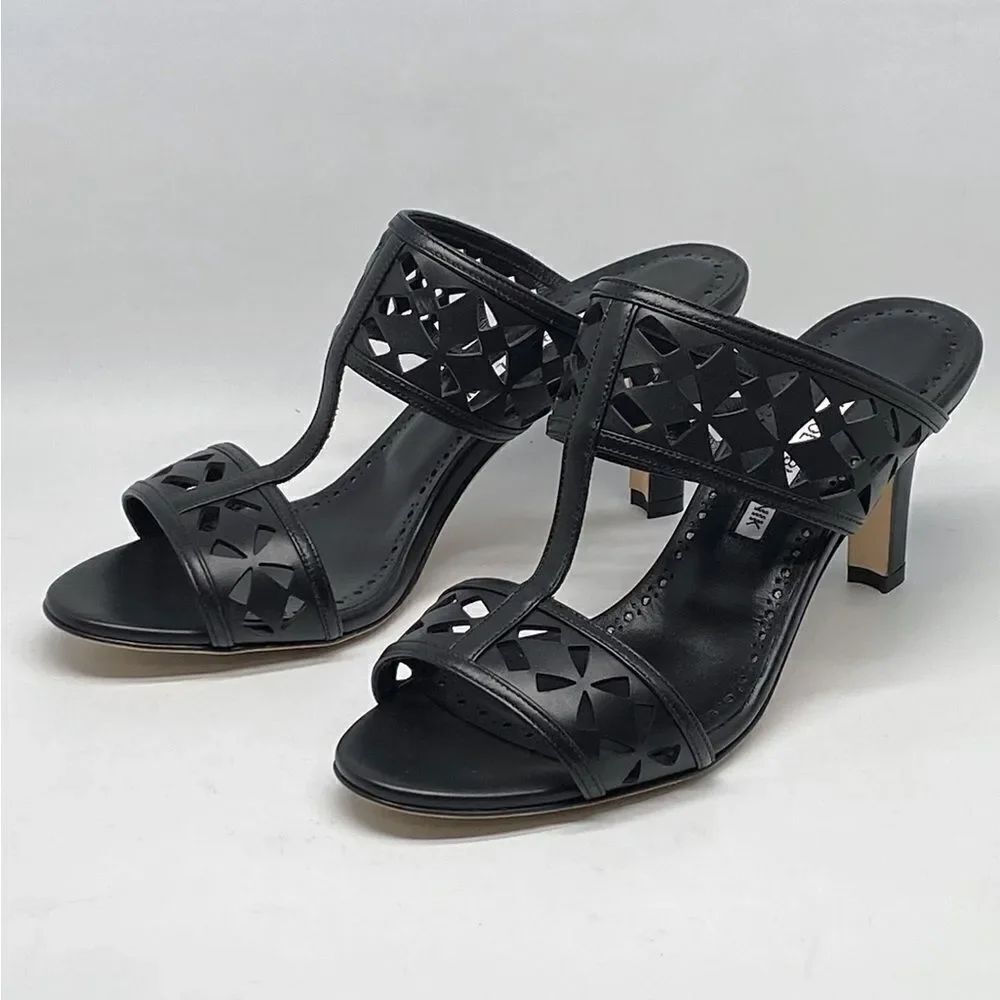Manolo Blahnik Sophocles Perforated Mules